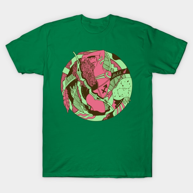 Pink Mint Sagittarius Beauty T-Shirt by kenallouis